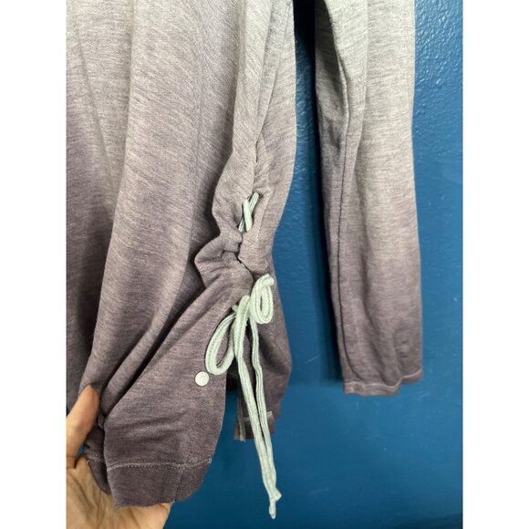 Soft Long Sleeve V-Neck Top With Adjustable Side Tie Detail L - Picture 4 of 7